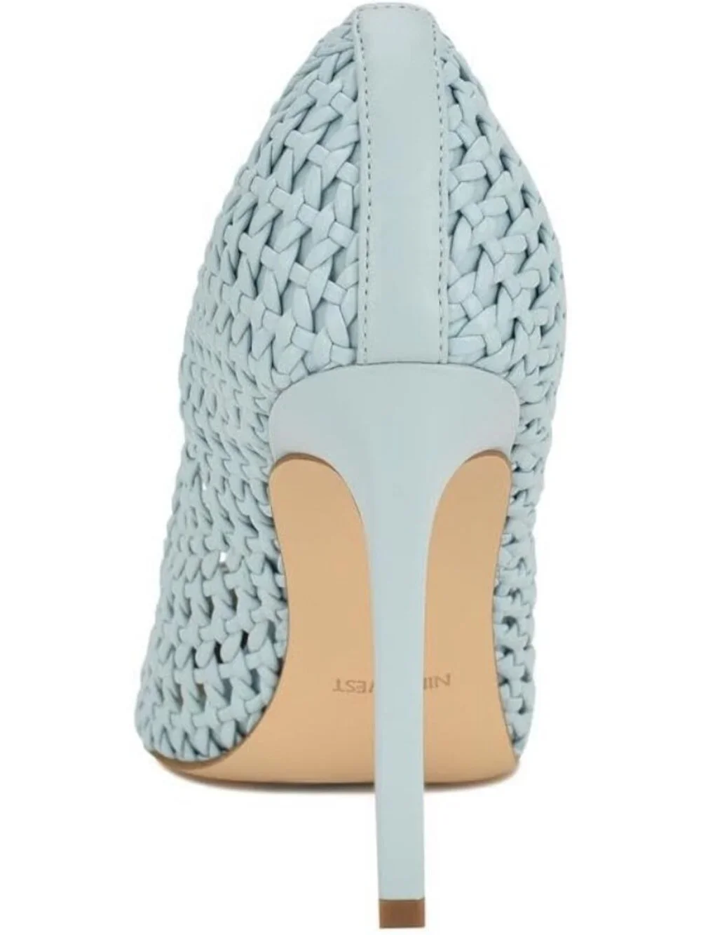 Women's Light Blue Pointed Toe Footbed Tatiana Pump Casual Covered Heel Shoes